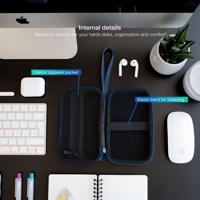 TooQ Estuche Protector para Caja Externa 2.5 el TQBC-E2503PB, Azul Pacífico